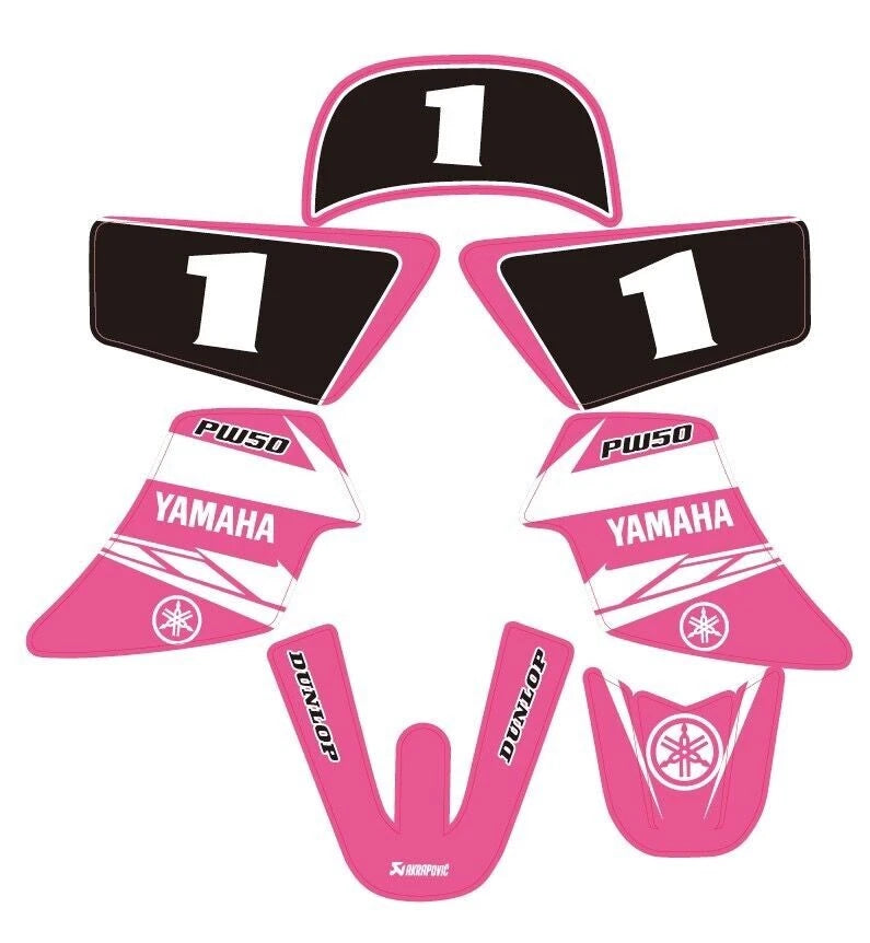 3M Pink Decal Sticker Kit for Yamaha PW50 PY50 Peewee 50 Dirt Bike Fairing - My Store