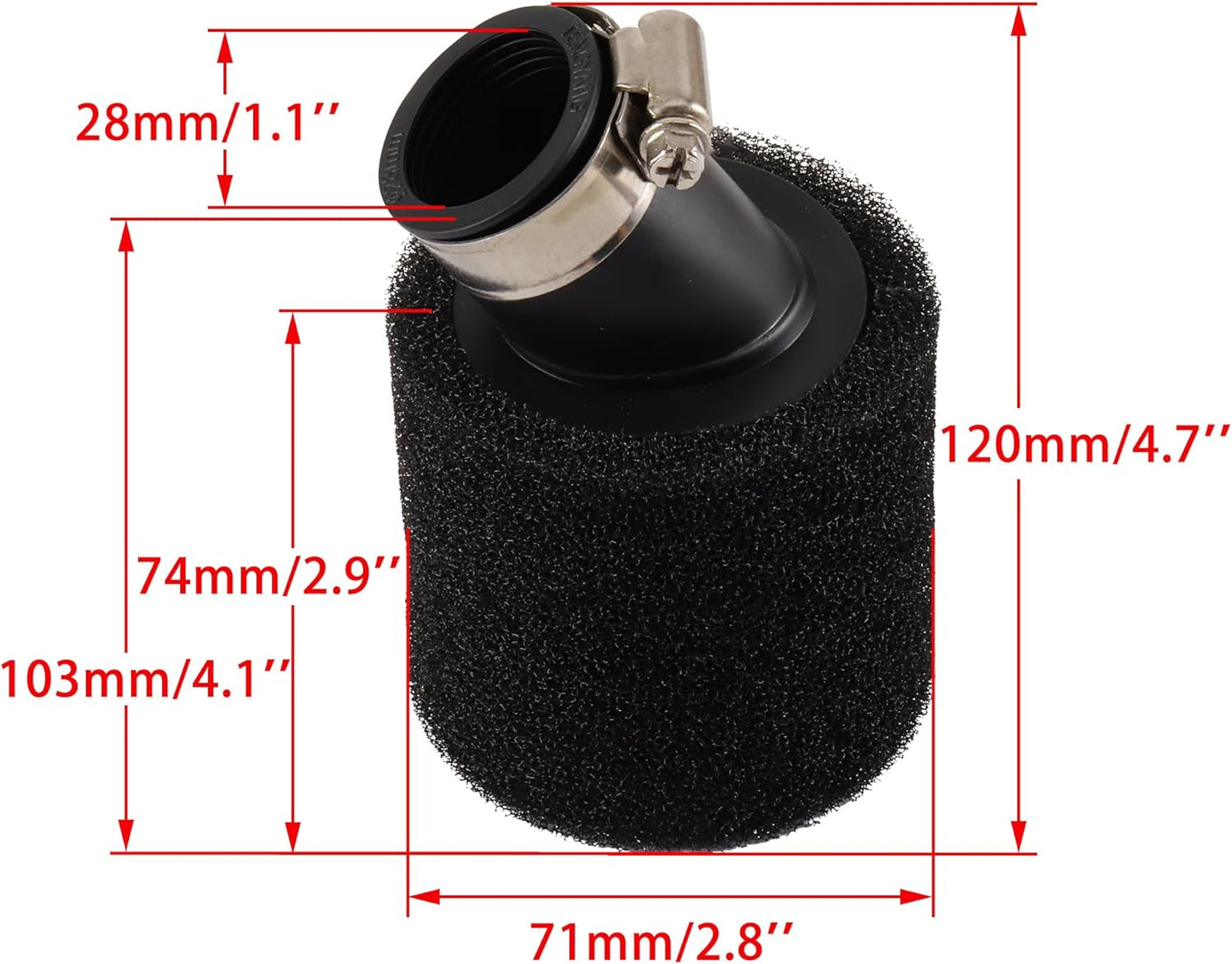 28mm Foam Air Filter Cleaner for Yamaha PW50 PY50 PeeWee 50 Pit Pro Trail Dirt Bike