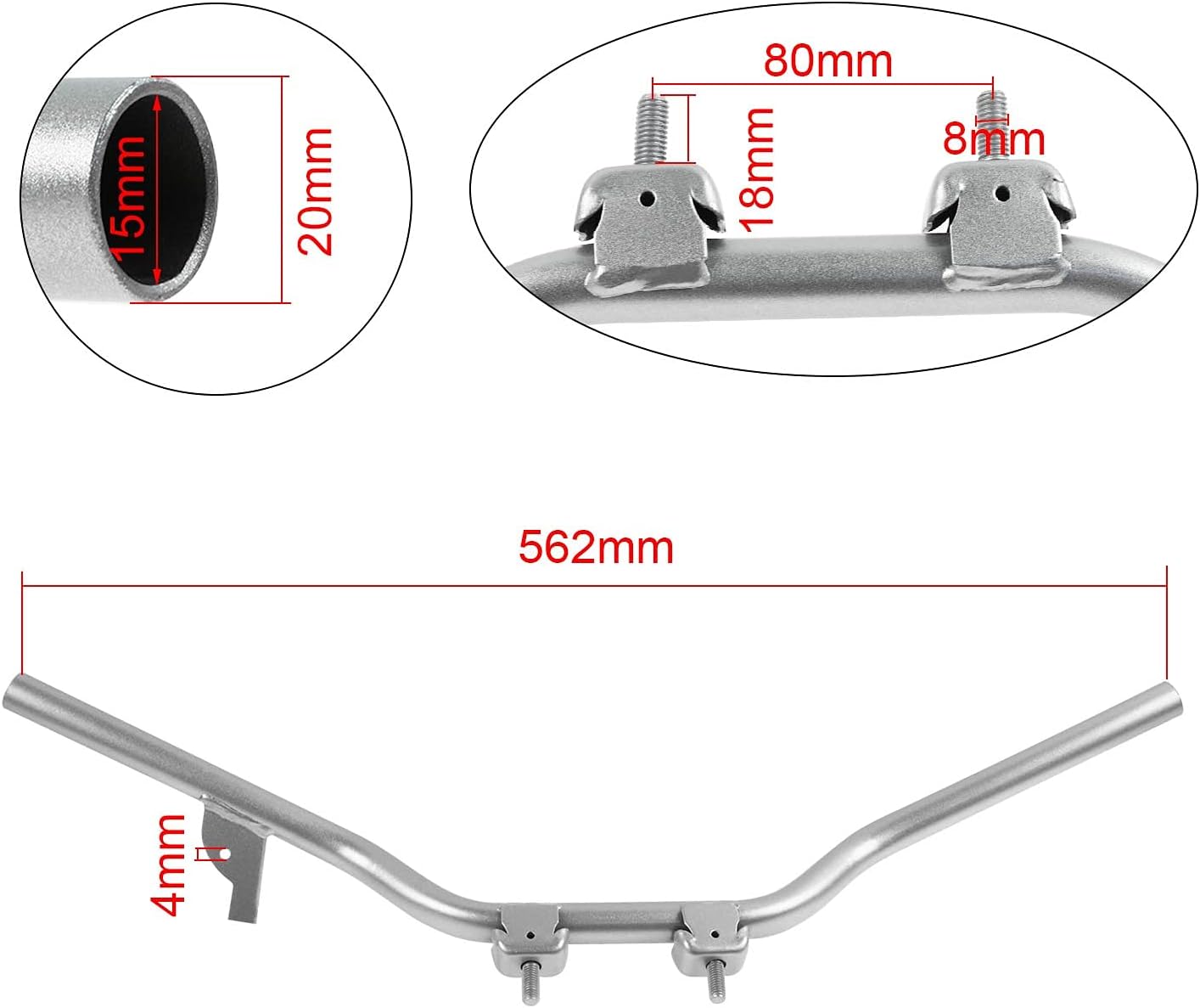 Silver Alloy Handlebar for Yamaha PW50 PY50 PEEWEE 50 Kids Dirt Bike Replacement Bar (Copy)