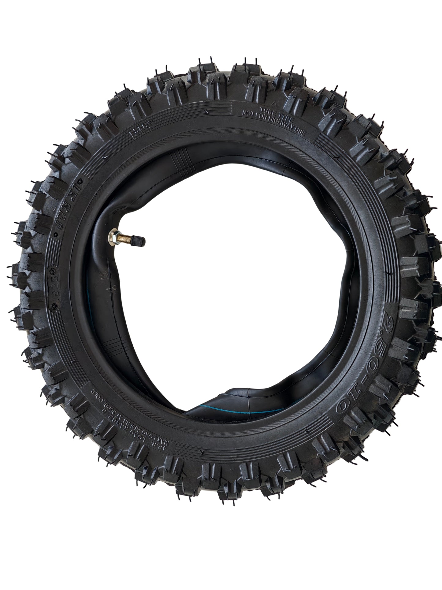 2.50-10 Front & Rear Tyre + Tube Set (TR4 Straight Valve) For Yamaha PW50 Peewee 50 QR50 Dirt Bike