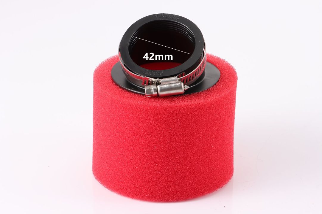 RED 42mm Bent Angled Foam Air Filter Pod 150cc PIT Quad Dirt Bike ATV Buggy - My Store
