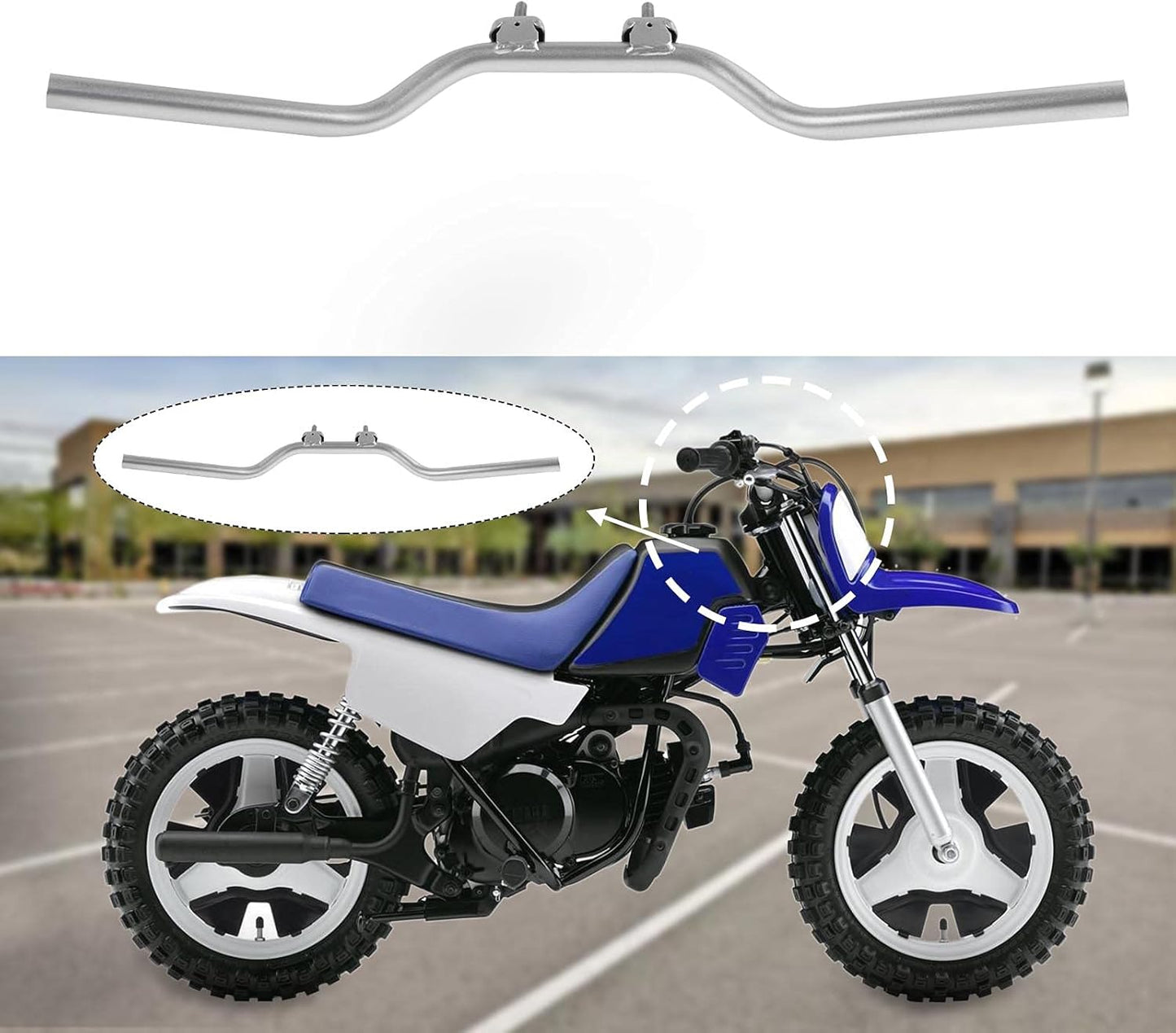 Silver Alloy Handlebar for Yamaha PW50 PY50 PEEWEE 50 Kids Dirt Bike Replacement Bar (Copy)