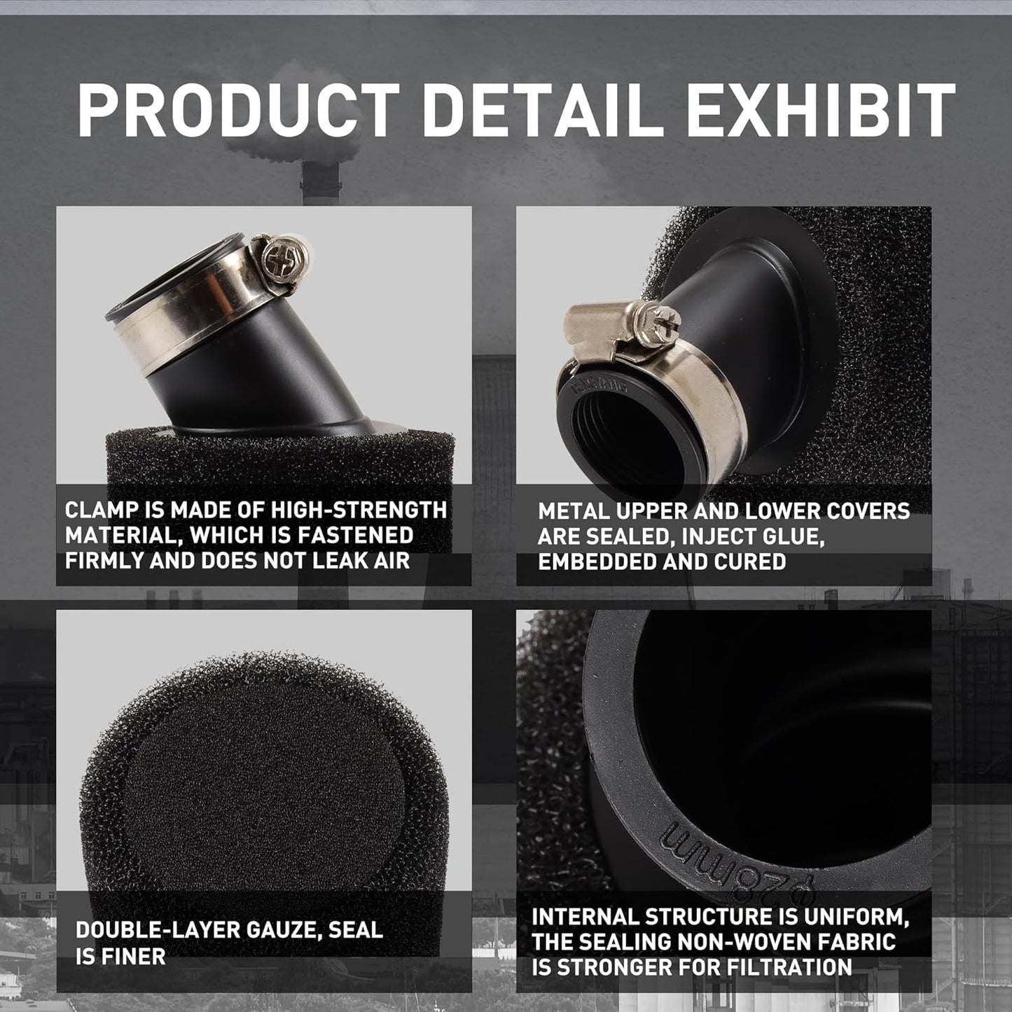 28mm Foam Air Filter Cleaner for Yamaha PW50 PY50 PeeWee 50 Pit Pro Trail Dirt Bike
