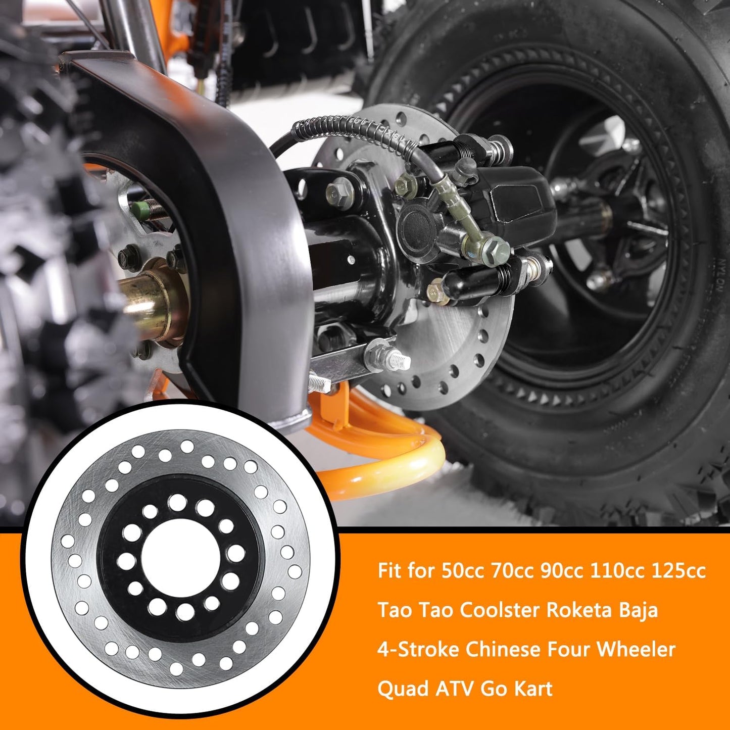 160mm Rear Brake Caliper Disc Disk Rotor 125cc 150cc Quad Dirt Bike ATV Buggy - My Store