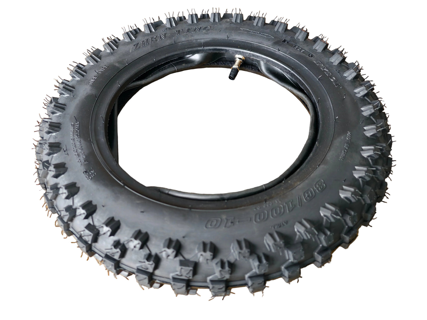 80/100-10 Rear Knobby Tyre + Inner Tube 3.00-10 Pit Bike Dirt Bike 50cc 70cc 90cc 110cc