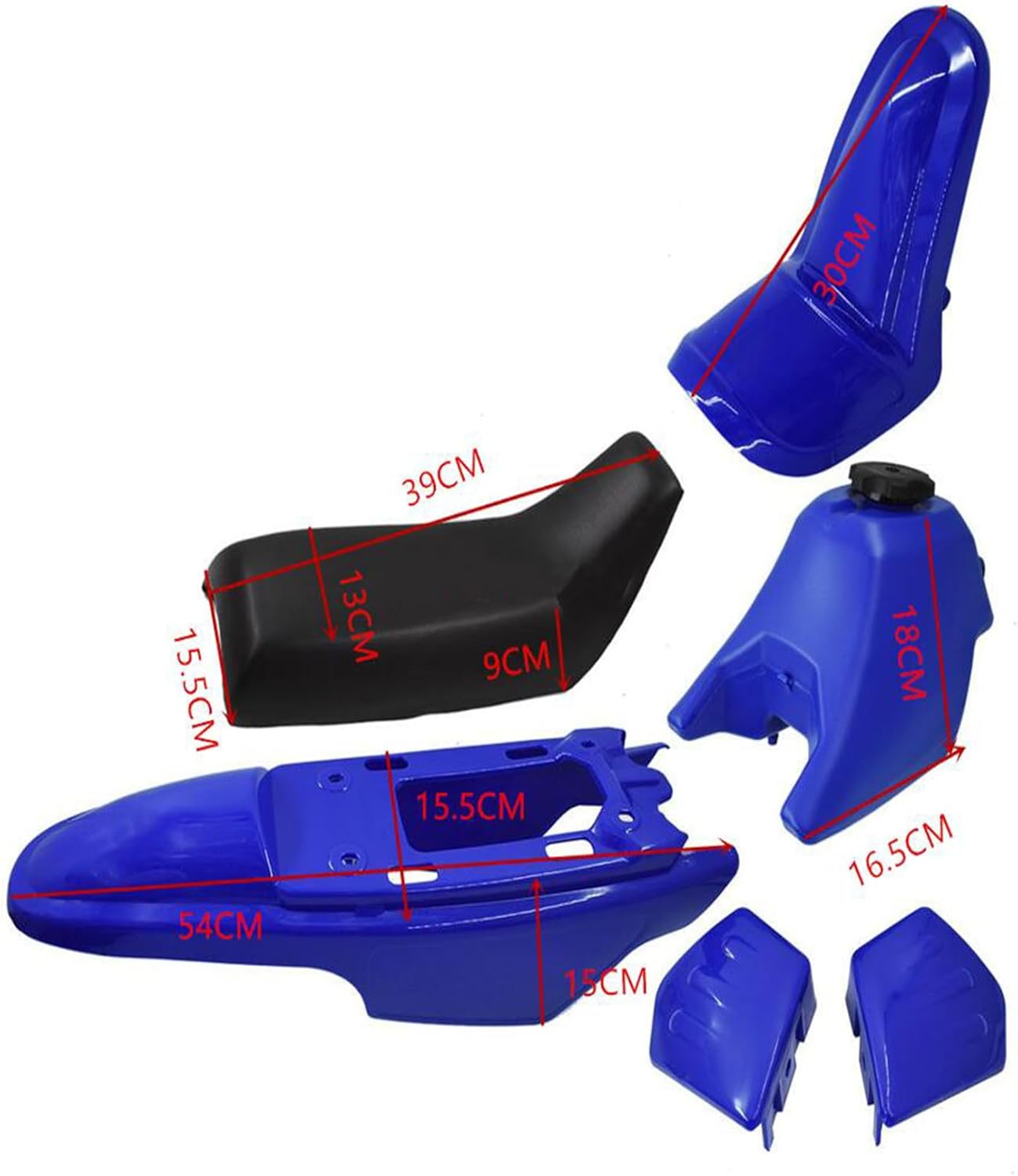Blue Plastic Fender Fairing Seat Fuel Tank Kit for Yamaha PW50 PY50 Peewee 50 Dirt Bike