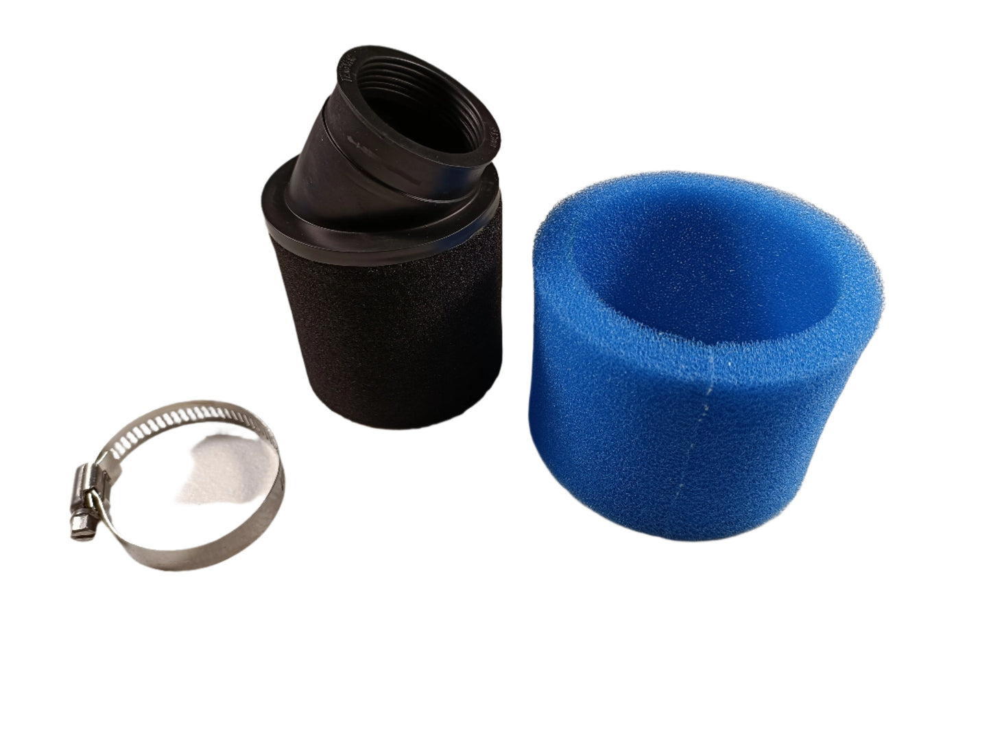 BLUE 42mm Bent Angled Foam Air Filter Pod PIT Quad Dirt Bike ATV Buggy - My Store