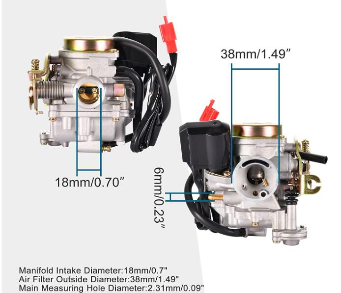 GY6 50cc Scooter Carb Carby Carburetor Electric Auto Choke 18mm Quad Bike Buggy - My Store