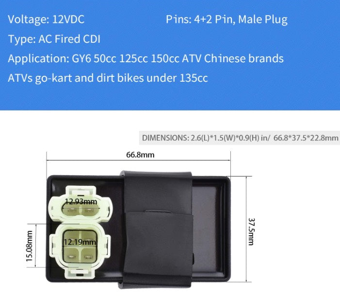 6 PIN Ignition CDI UNIT GY6 50cc 125cc 150cc 250ccPIT Dirt Quad Scooter Bike ATV Buggy - My Store