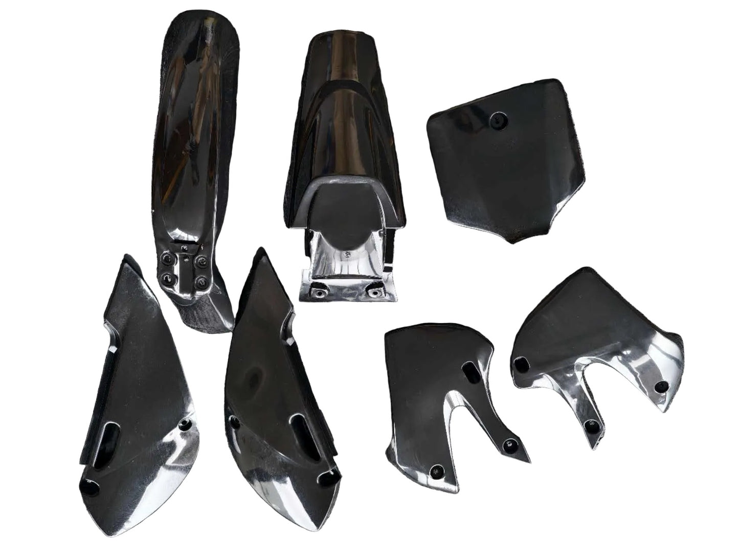 Classic Black Plastics Body Kit Set for Kawasaki KLX110 (2002-2009) & KX65