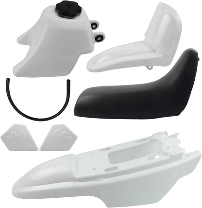 White Plastic Fender Fairing Seat Fuel Tank Kit for Yamaha PW50 PY50 PeeWee 50 Dirt Bike