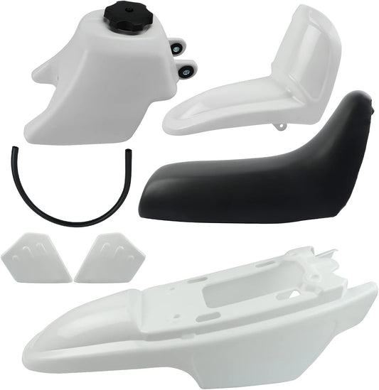 White Plastic Fender Fairing Seat Fuel Tank Kit for Yamaha PW50 PY50 PeeWee 50 Dirt Bike