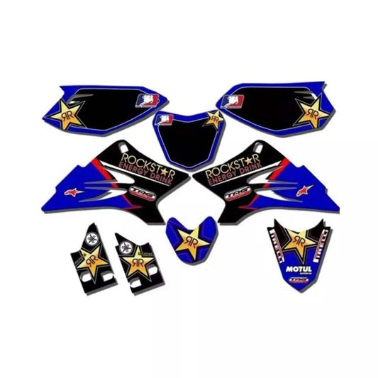 Blue Graphics Sticker Kit Rockstar-Style Fits Yamaha TTR50 50cc Dirt Pit Bike Decals