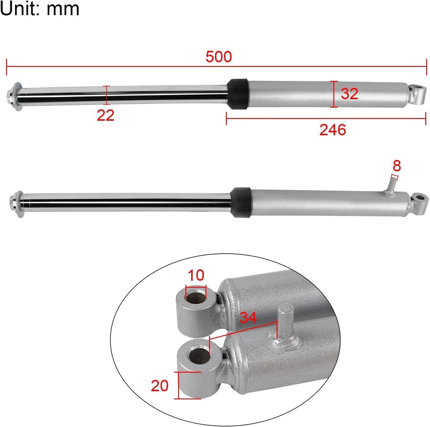 Front Fork Shock Absorber Set Fit Yamaha PW50 PY50 Peewee 50 Dirt Pit Bike