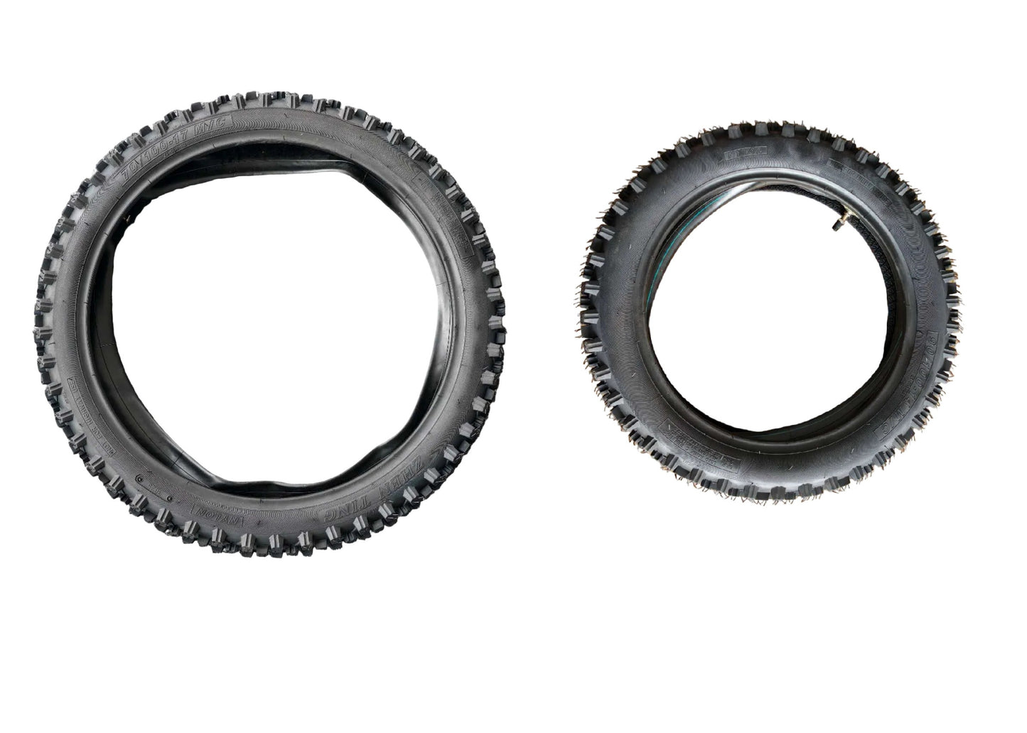 70/100-17 Front + 90/100-14 Rear Pit Bike Tyre & Tube Set