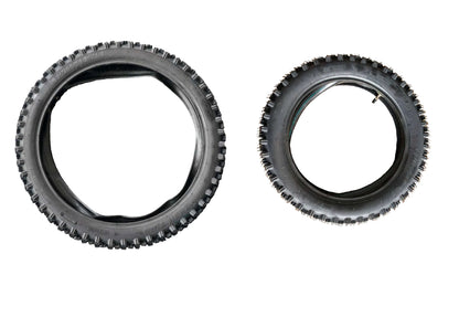 70/100-17 Front + 90/100-14 Rear Pit Bike Tyre & Tube Set
