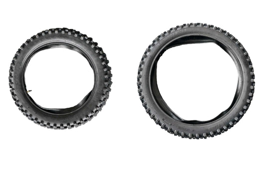 70/100-17 Front + 90/100-16 Rear Pit Bike Tyre & Tube Set