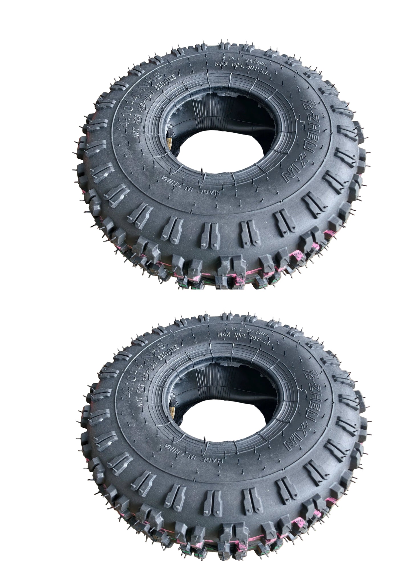 2 Pack 3.50-4 / 4.10-4 Mini Quad ATV Buggy Go Kart Tyre & Tube Set