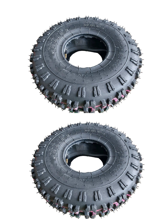 2 Pack 3.50-4 / 4.10-4 Mini Quad ATV Buggy Go Kart Tyre & Tube Set