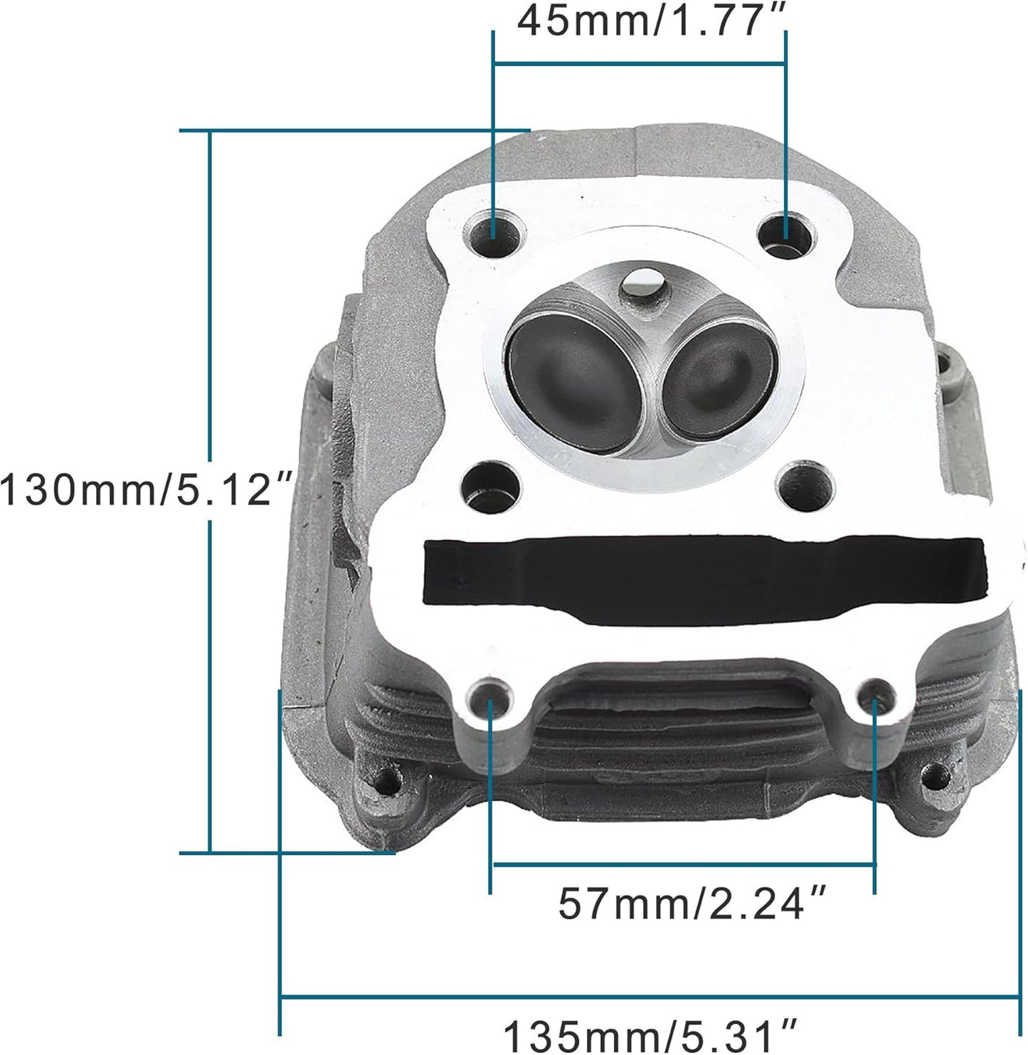 GY6 125cc 150cc 57.4mm Cylinder Head Assembly 4 Stroke With Gasket Plug Bolts
