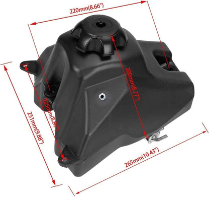 Black Fuel Tank Replacement Fits Honda CRF50 CRF70 50cc–140cc Pit Dirt Bikes (Includes Fuel Cap)