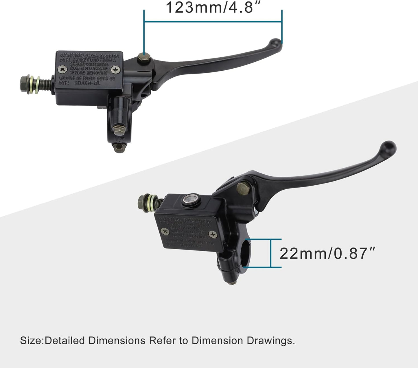 7/8" Right Hand Hydraulic Brake Master Cylinder Lever For GY6 50cc–250cc ATV