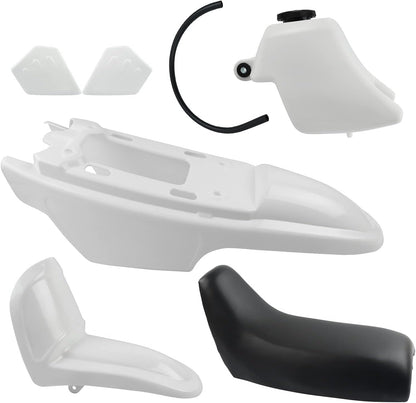 White Plastic Fender Fairing Seat Fuel Tank Kit for Yamaha PW50 PY50 PeeWee 50 Dirt Bike