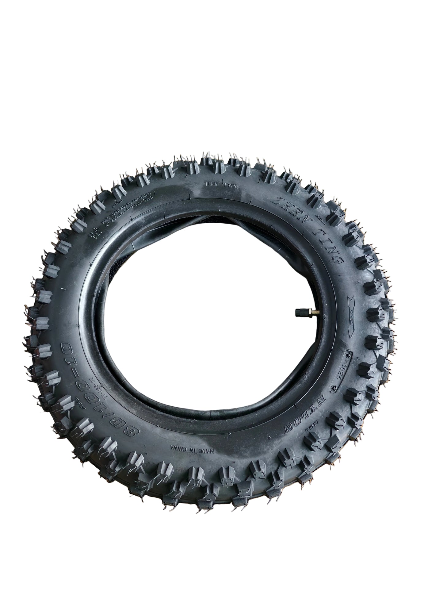 80/100-10 Rear Knobby Tyre + Inner Tube 3.00-10 Pit Bike Dirt Bike 50cc 70cc 90cc 110cc