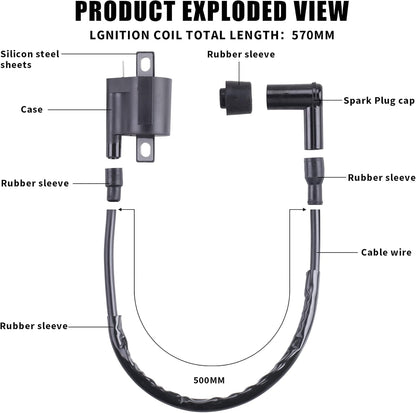 Ignition Coil Spark Plug Lead YAMAHA PW50 PY50 PEEWEE 50 PIT DIRT BIKE