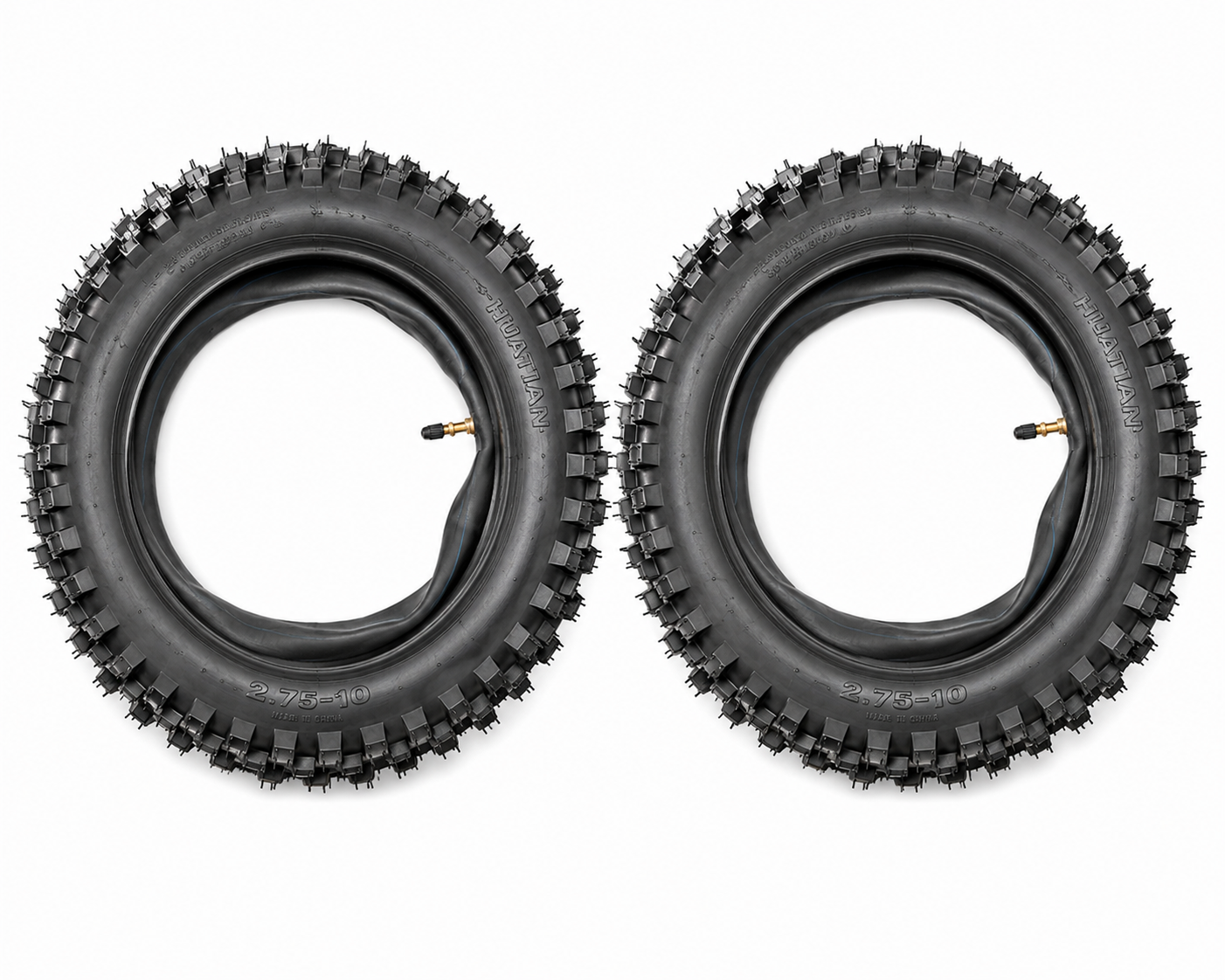 2 Pack 2.75-10 Tires & Inner Tubes Set for PW50, CRF50, TTR50 & Pit Bikes