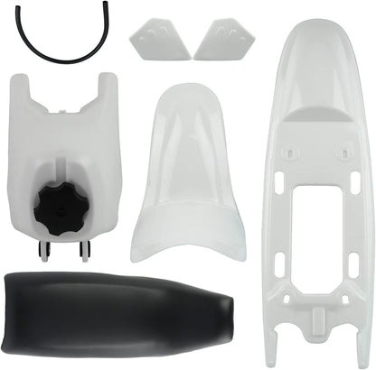 White Plastic Fender Fairing Seat Fuel Tank Kit for Yamaha PW50 PY50 PeeWee 50 Dirt Bike
