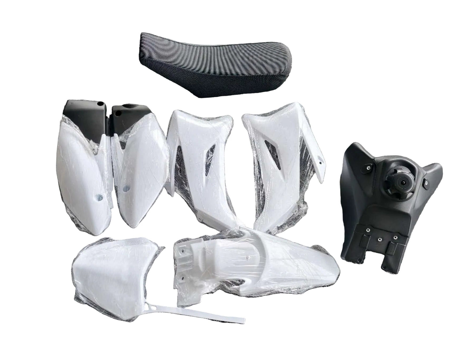 Complete White Body Kit (Plastics, Seat & Tank) for Yamaha TTR110 / TTR110E