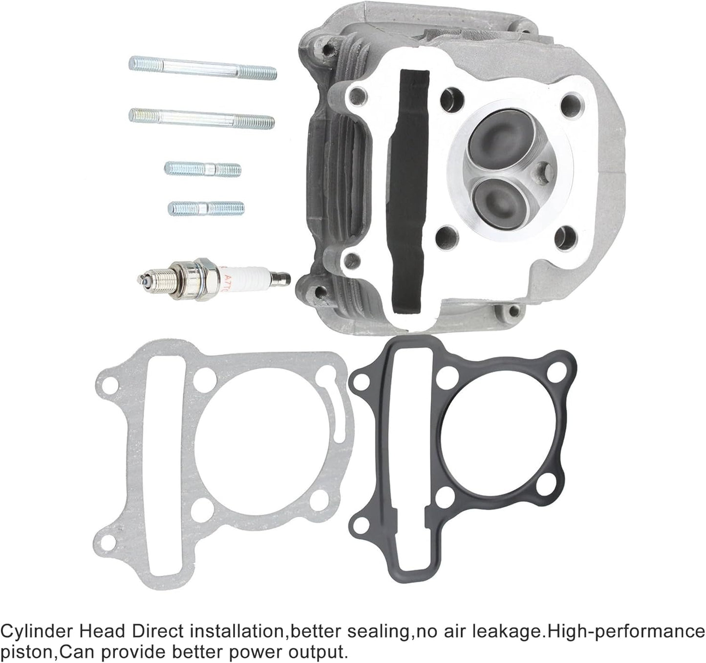 GY6 125cc 150cc 57.4mm Cylinder Head Assembly 4 Stroke With Gasket Plug Bolts