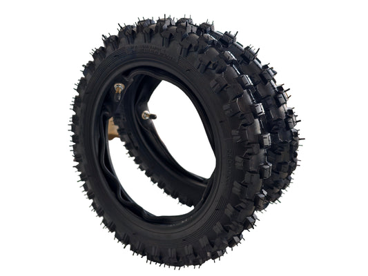 2.50-10 Front & Rear Tyre + Tube Set (TR4 Straight Valve) For Yamaha PW50 Peewee 50 QR50 Dirt Bike