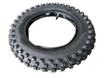 80/100-10 Rear Knobby Tyre + Inner Tube 3.00-10 Pit Bike Dirt Bike 50cc 70cc 90cc 110cc