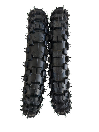 2.50-10 Front & Rear Tyre + Tube Set (TR4 Straight Valve) For Yamaha PW50 Peewee 50 QR50 Dirt Bike