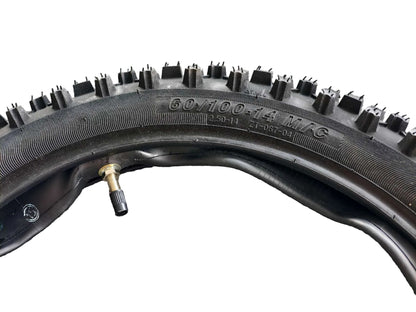 14"/12" Pit Bike Motocross Tyre Set (2.50-14 & 3.00-12) for PW80, CRF110, KX65