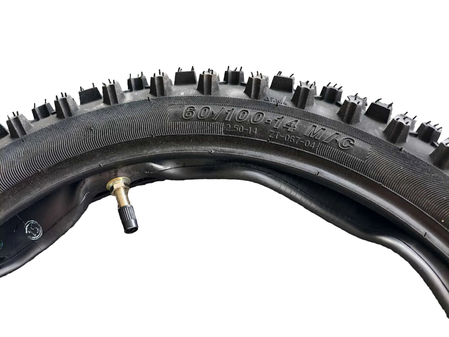 2.75-14 Front Knobby Tyre with Inner Tube – 60/100-14 Pit Bike Dirt Bike Off-Road Trail Tire Set
