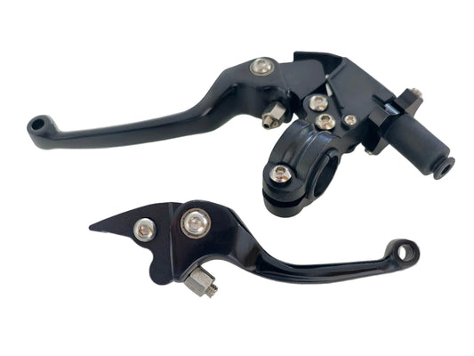 Black CNC Heavy Duty Clutch & Brake Lever Set 125cc / 140cc / 150cc Pit & Trail Bikes
