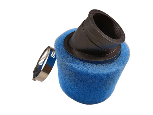 BLUE  42mm Bent Angled Foam Air Filter Pod PIT Quad Dirt Bike ATV Buggy - My Store