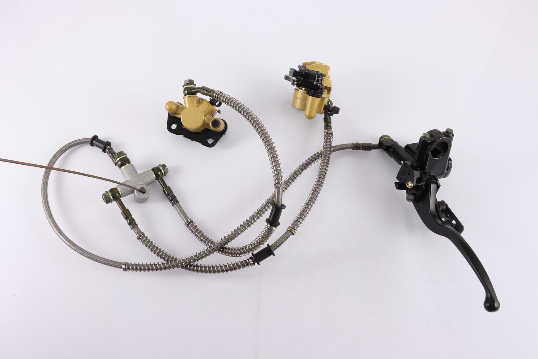 Hydraulic Twin Disc Brake Calipers System + Pads 110cc 125cc Quad Dirt Bike ATV - My Store