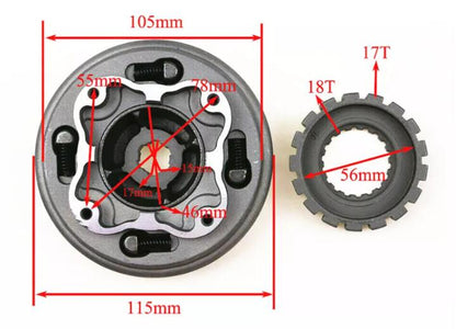 17T Semi Auto Engine Clutch Assembly 70 110cc 125cc PIT Quad Dirt Bike ATV Buggy - My Store