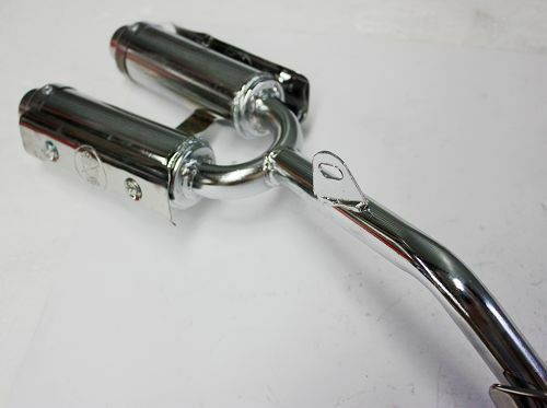 Twin Exhaust Pipe + Muffler 47cc 49cc Mini PIT Pocket Chopper Quad Dirt Bike ATV - My Store