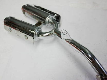Twin Exhaust Pipe + Muffler 47cc 49cc Mini PIT Pocket Chopper Quad Dirt Bike ATV - My Store